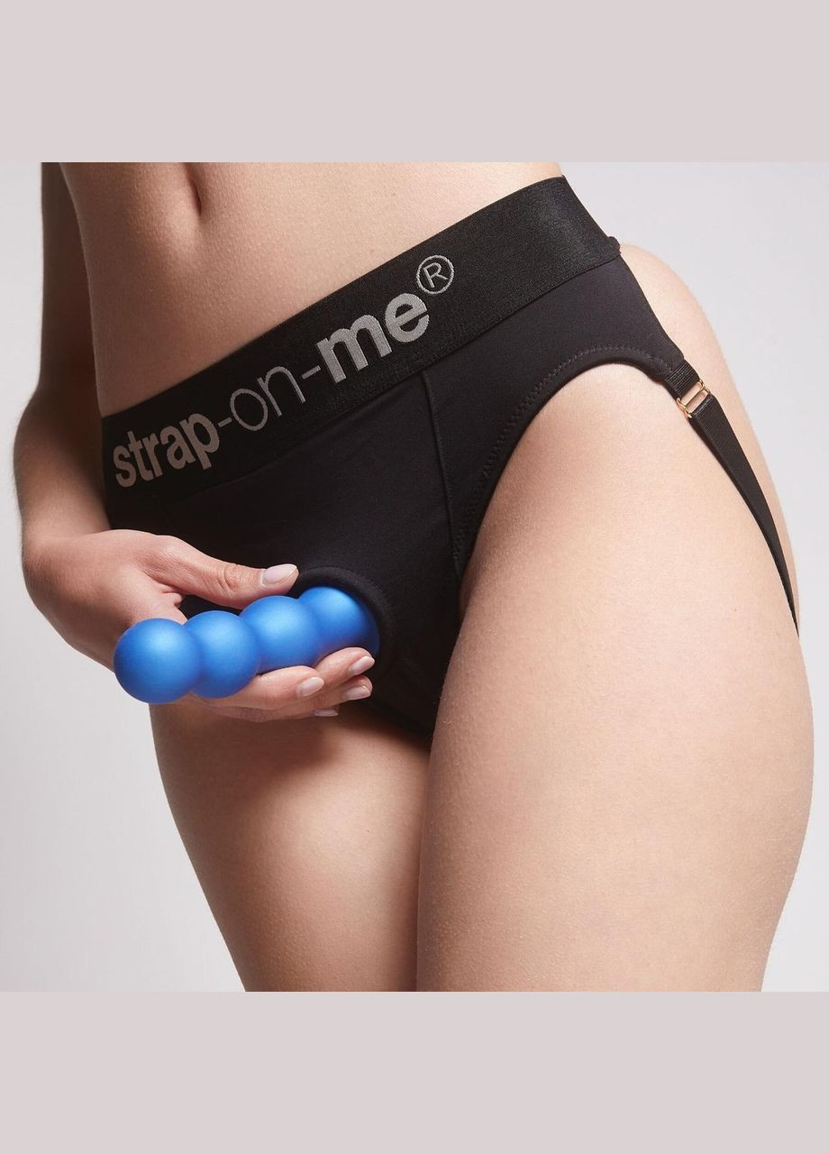 Насадка для страпона Dildo Plug Balls Blue Metallic XXL Strap-On-Me (303889603)