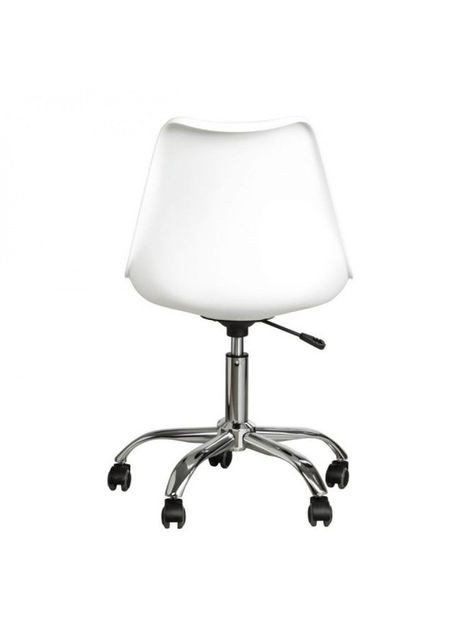 Кресло B-487 на колесах белое, из экокожи. Bonro (349820377)