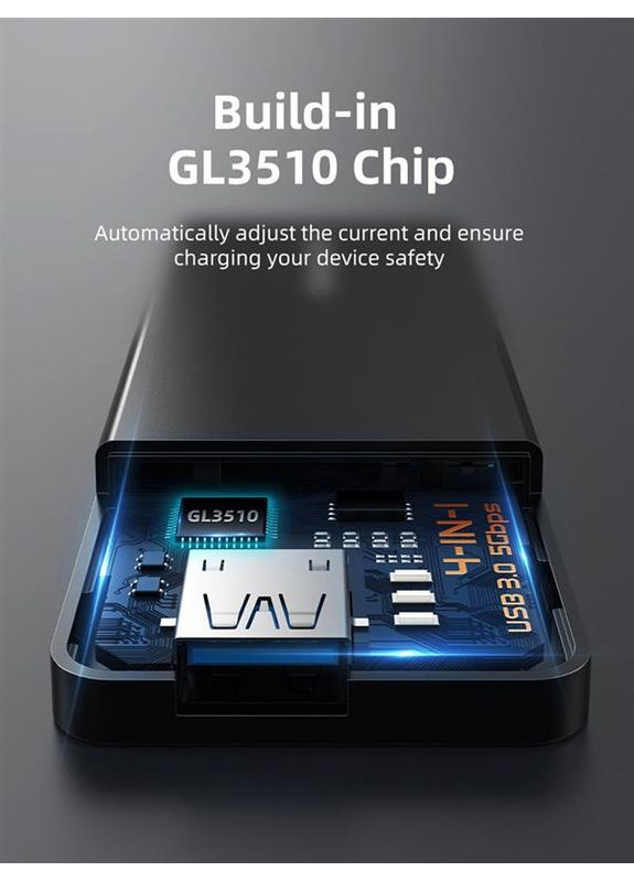 Концентратор USB Type C - 4 Port USB 3.0, 0.15 m (CB03B) CABLETIME (370615414)