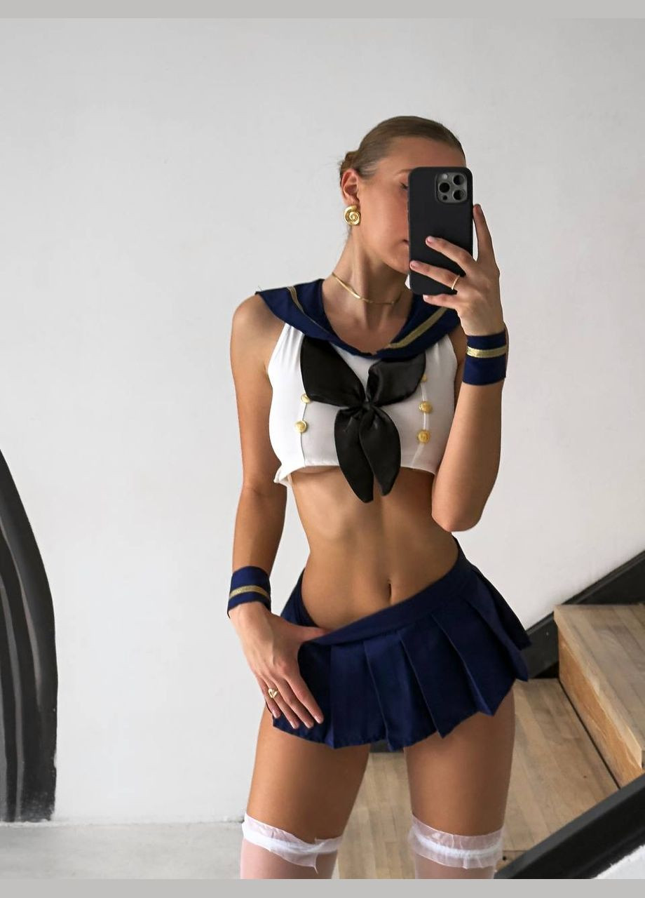 Синій демісезонний грайливий романтчиний комплектик морячки Vakko