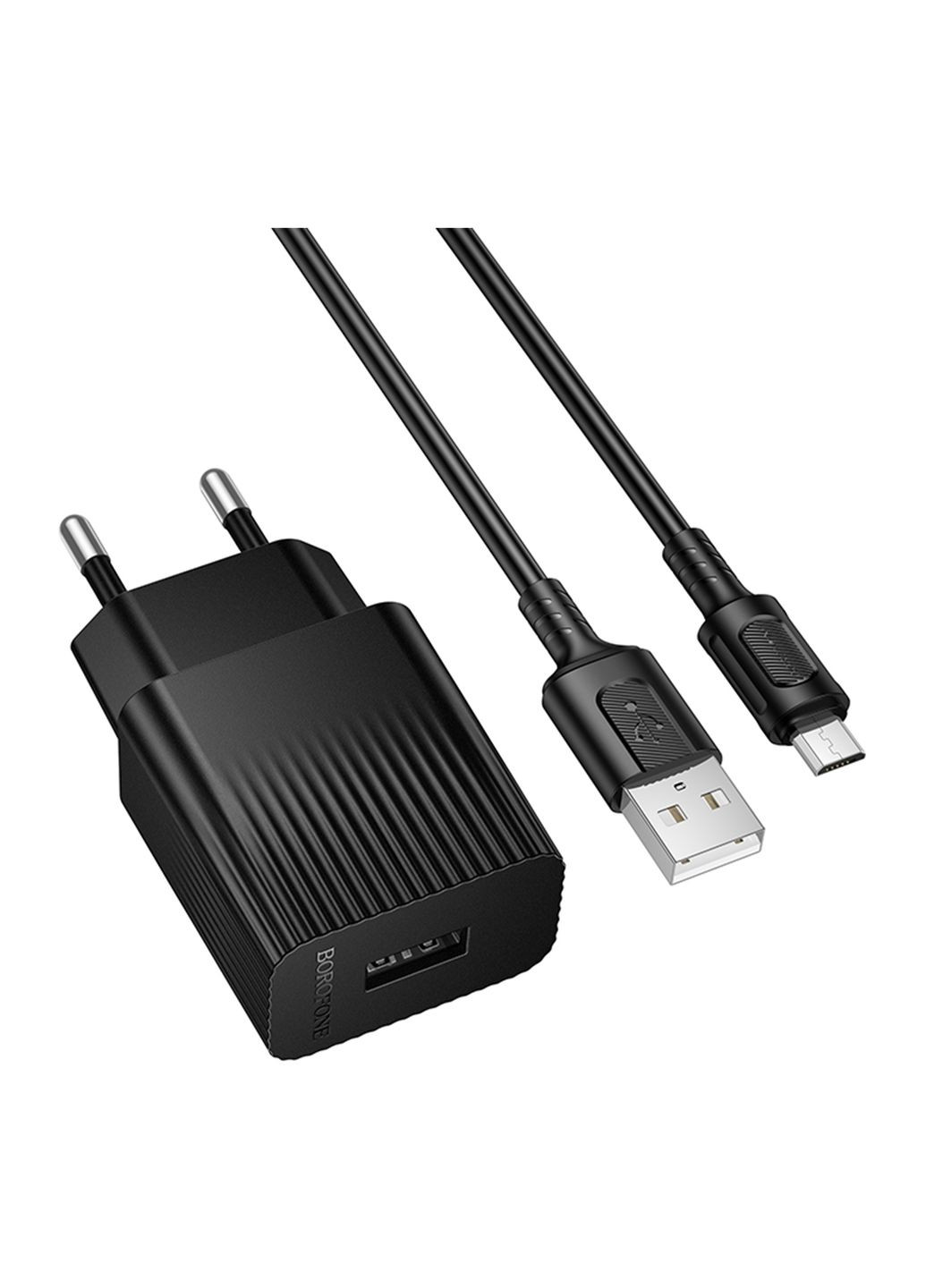 Сетевое Зарядное Устройство BAS71A 1USB 2.1A+USB to Micro Borofone (371631824)