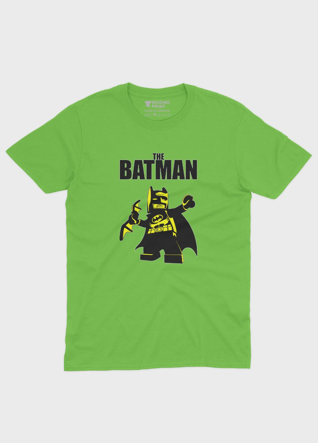 Салатовая демисезонная футболка для девочки с принтом супергероя - бэтмен (ts001-1-kiw-006-003-010-g) Modno