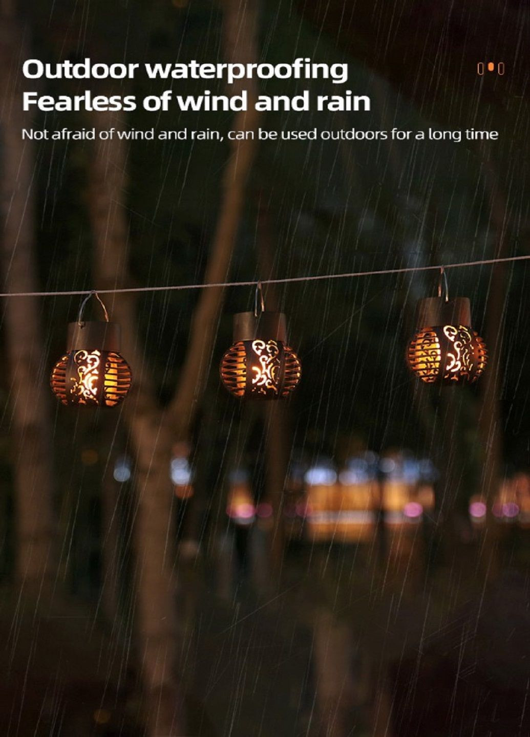 Підвісний Світильник на сонячній батареї з ефектом полум'я водонепроникний VTech (324580133)