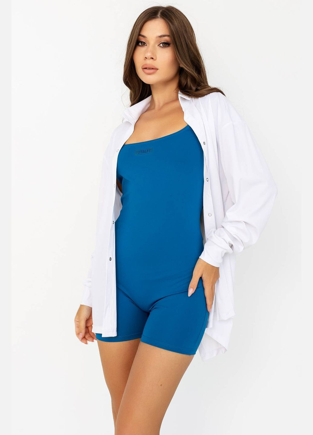 Комбінезон TOTALFIT комбінезон-шорти однотонний блакитний спортивний поліестер