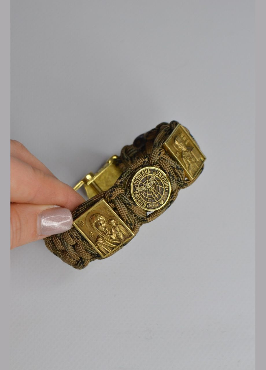 Браслет Розвідка з двома образами та застібкою Архангел з латуні ручного лиття + брелок у подарунок No Brand (341738865)