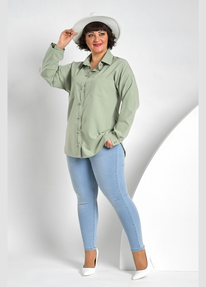 Фисташковая рубашка Alenka Plus