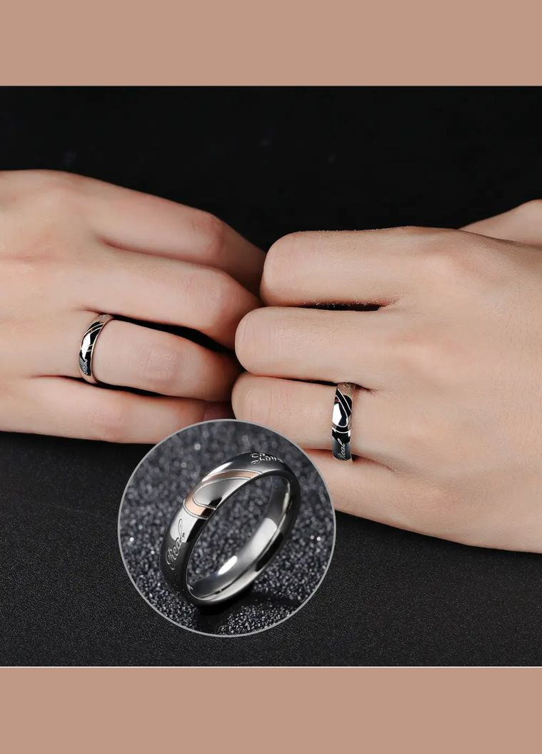 Парні кільця для закоханих із сердечками Всі розміри, обручки парні з медичної сталі AAA (340467556)