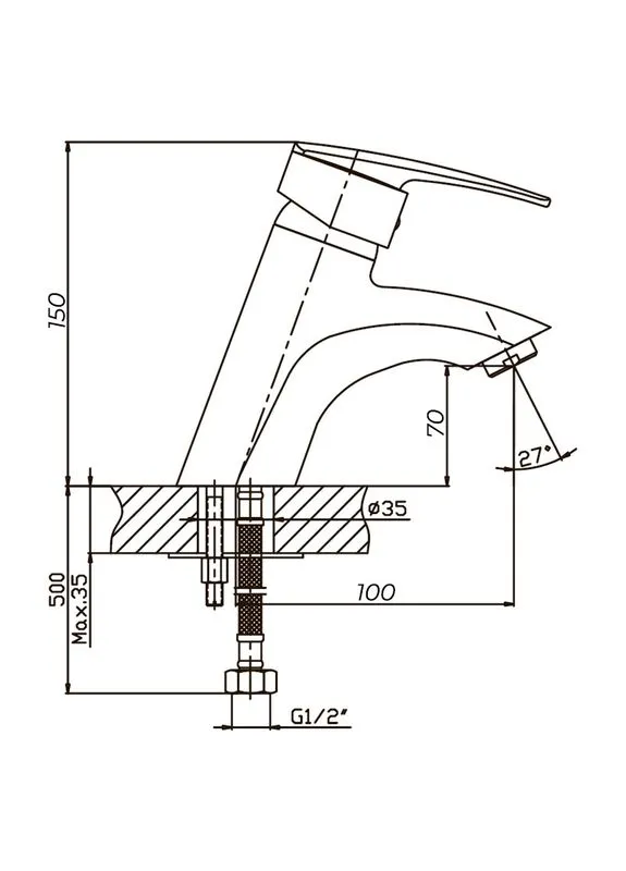 Змішувач для умивальника Agat 001 HB0002 Haiba (400904735)