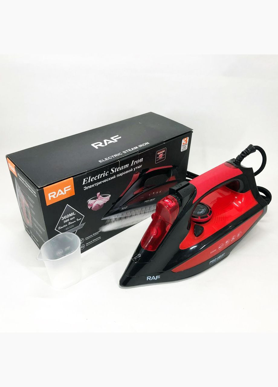 Праска з керамічною підошвою R.1233 потужність 2200Вт 320 мл. Колір: червоний RAF (364663914)