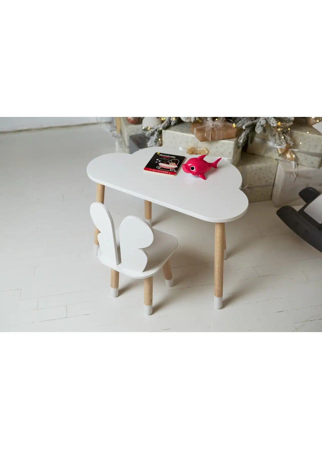 Дитячий столик Хмара та стільчик Метелик білий No Brand (331639998)