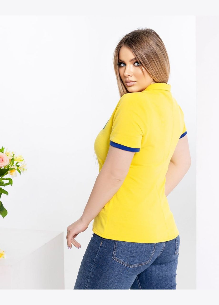 Желтая женская футболка поло цвет желтый р.42/44 451430 New Trend