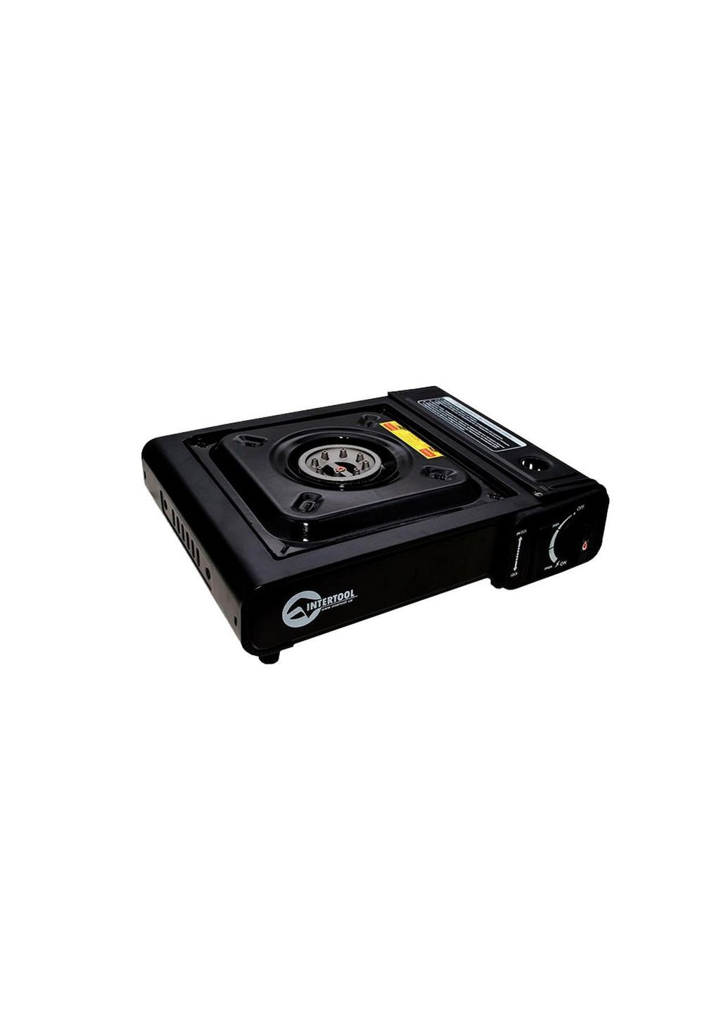 Газовая плита туристическая 2000 Вт пьезоподжиг с адаптером для бутановых баллонов 342x275x113 мм Intertool (332986662)