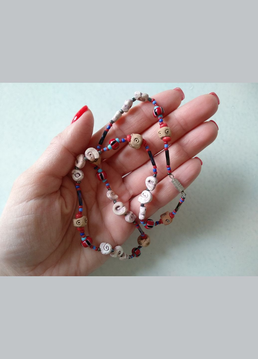 Керамічне намисто ручної роботи з гвинтовим замком №10 Коти&Ангели (302450842)