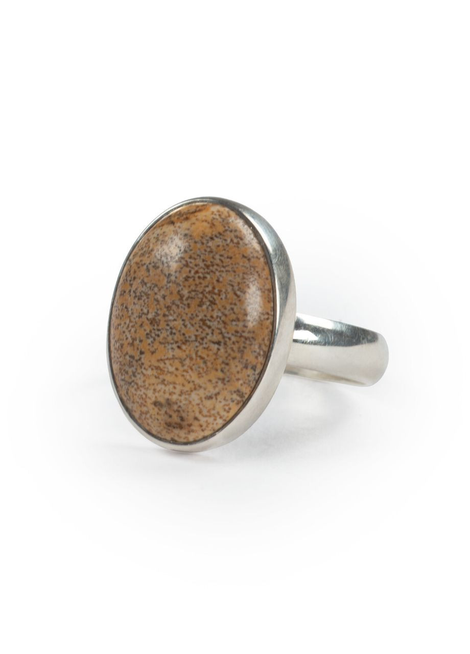 Каблучка Яшма 20х12 мм, срібло 18 Fursa fashion (352166385)