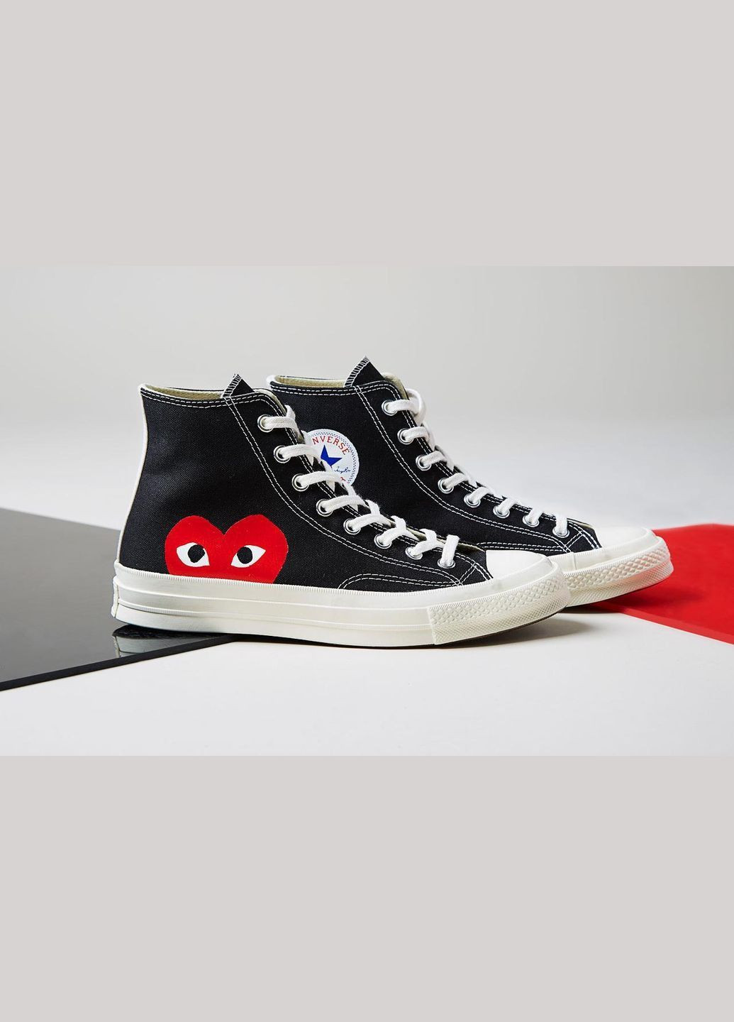 Кеды женские Converse Chuck Taylor All Star 70 Hi Comme des Garcons PLAY Black A08791C Конверс No Brand белые демисезоны (362206727)