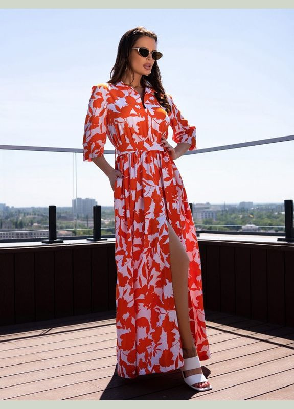 Оранжевое повседневный женские платья 14714 ISSA PLUS