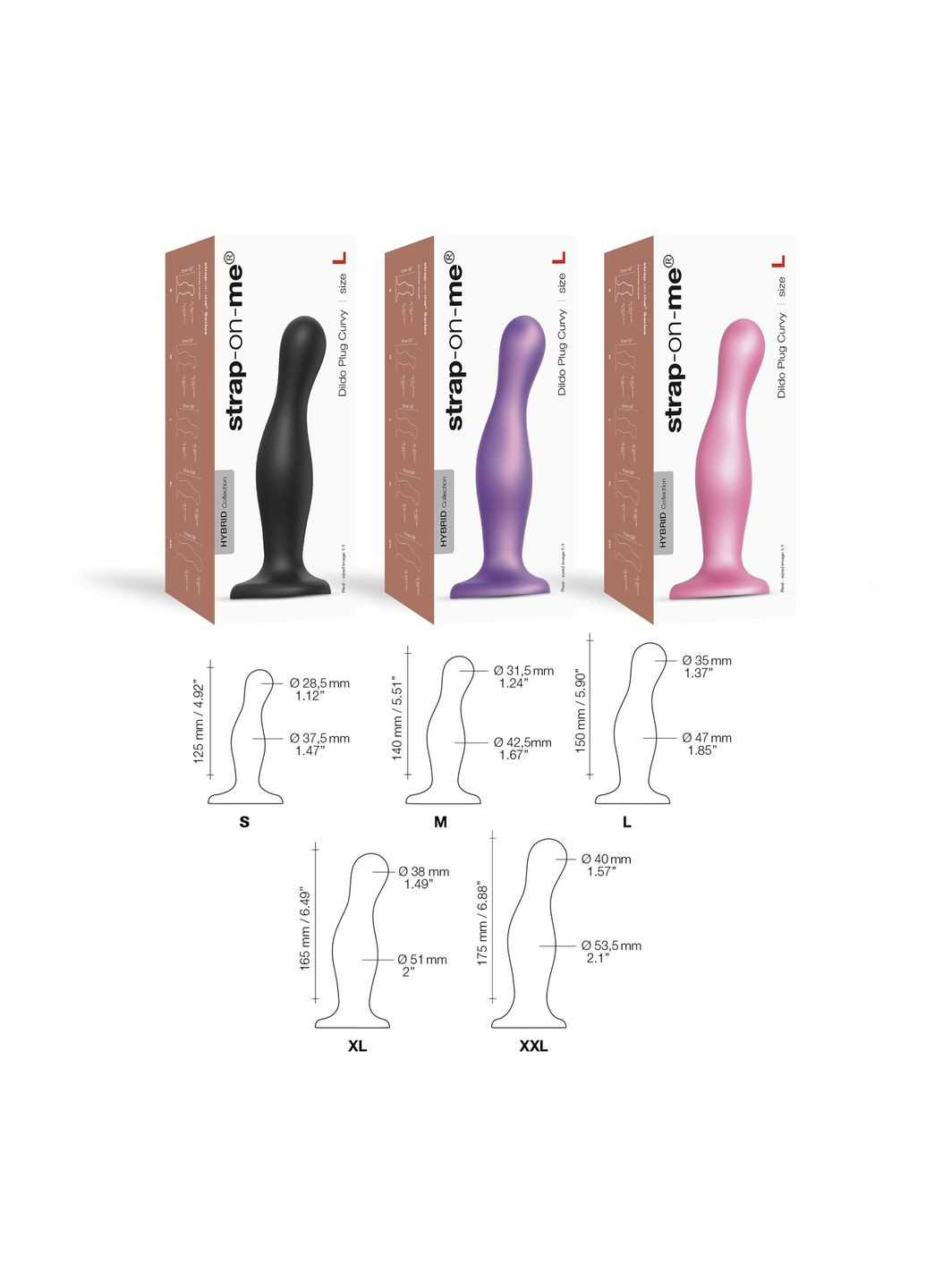 Насадка для страпона Dildo Plug Curvy Rose Dragee Metallic M - CherryLove Strap-On-Me (339867197)
