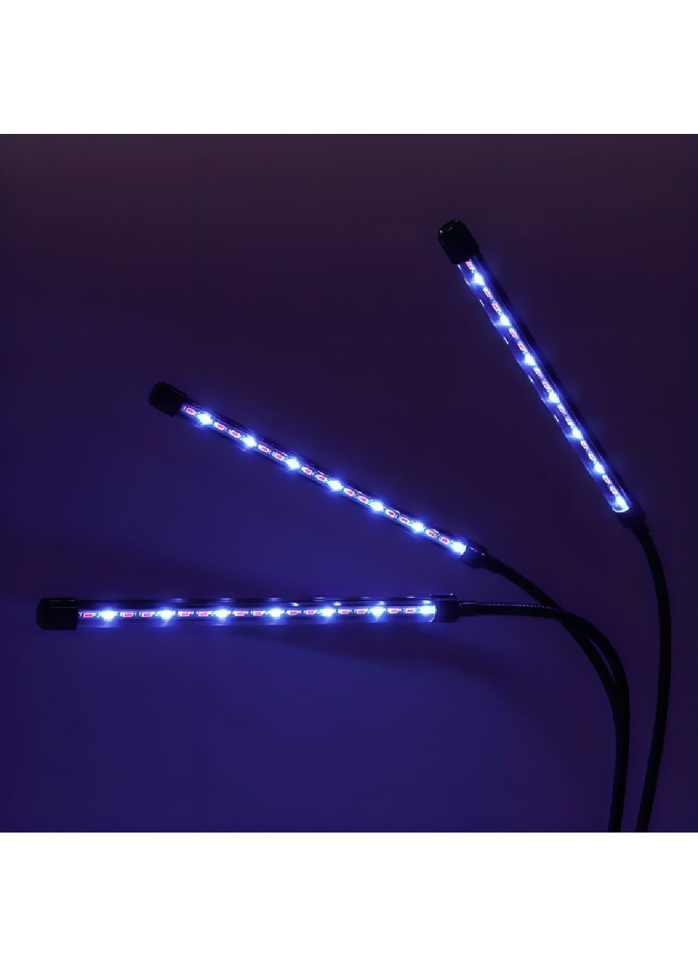 Ультрафиолетовая гибкая фитолампа на прищепке с таймером работой от USB для растений рассады 3 головки 30 w (480314-Prob) Unbranded (333380169)