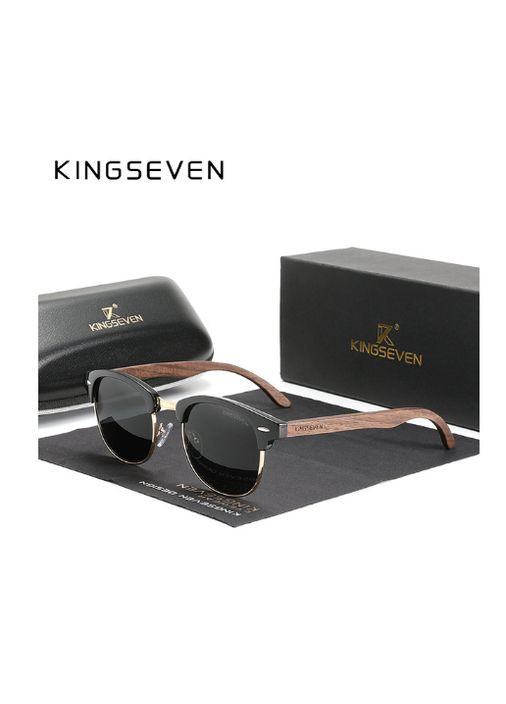 Фирменные солнцезащитные очки Browline из ореховой древесины с поляризованными линзами N5516 DESIGN KINGSEVEN (334016138)