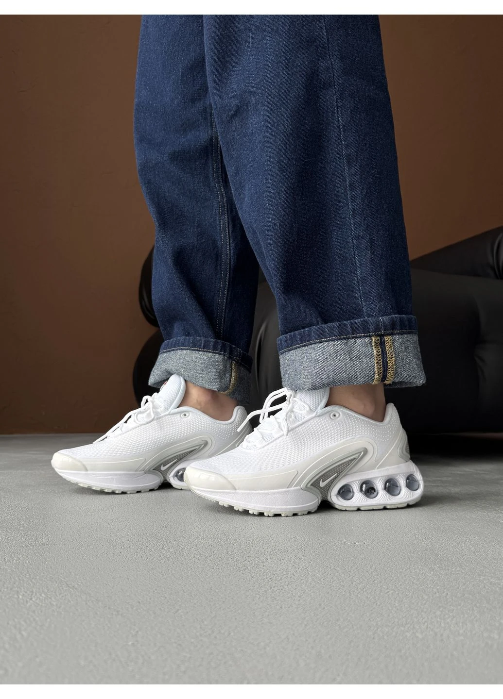 Белые демисезонные кроссовки мужские nike air max dn white найк аир макс дн белые No Brand
