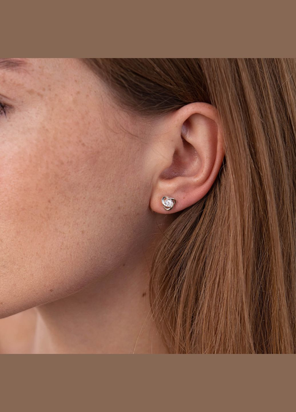 Серебряные серьги - пусеты с фианитами 121625 Oniks (264024689)