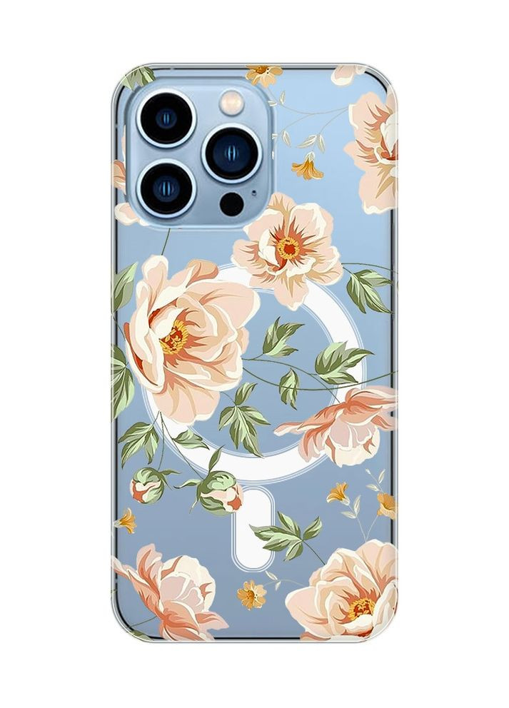 Магнітний чохол на iPhone 13 Pro Max із підтримкою MagSafe:: Квіти пастельні (принт 277) Creative (360672233)