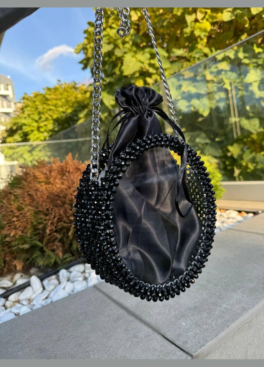 Сумка женская черная из бусин ручная работа 052 Linel (337342849)