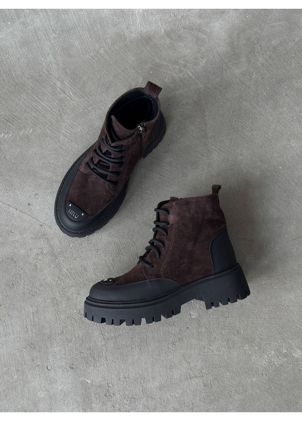 Зимние зимние ботинки No Brand из натуральной замши