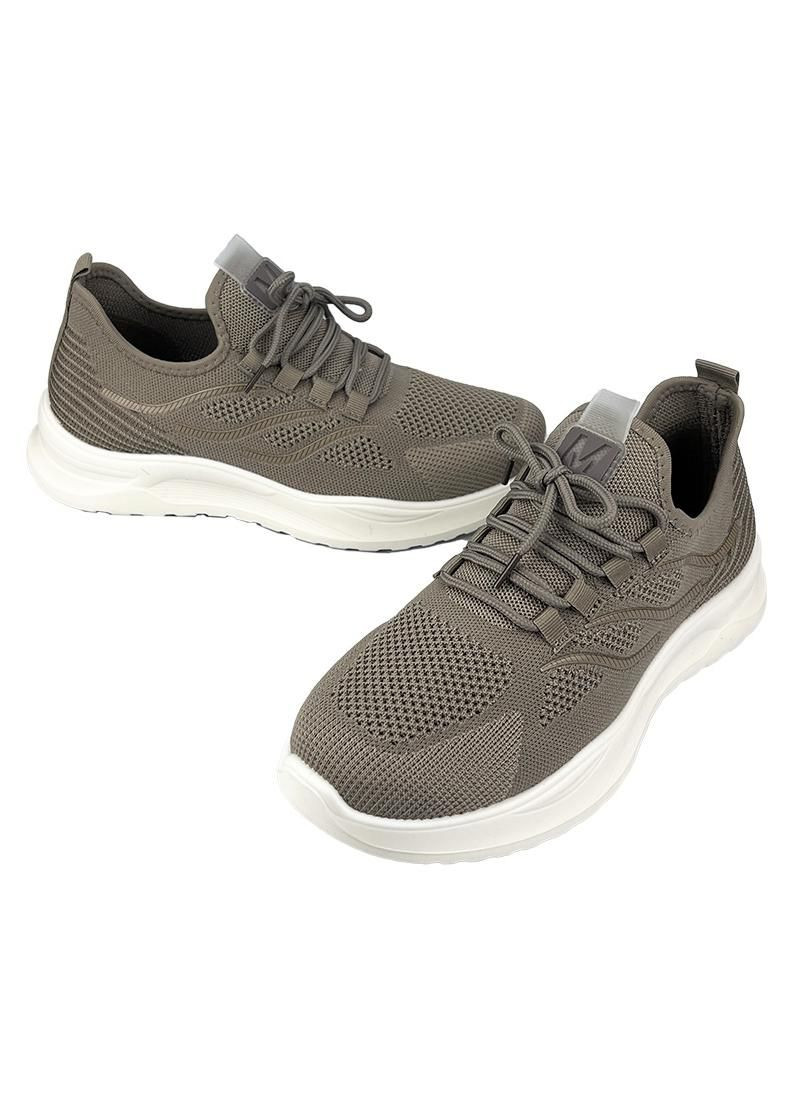 Темно-бежевые кроссовки мужские текстильные темно-бежевые 20363-1 No Brand