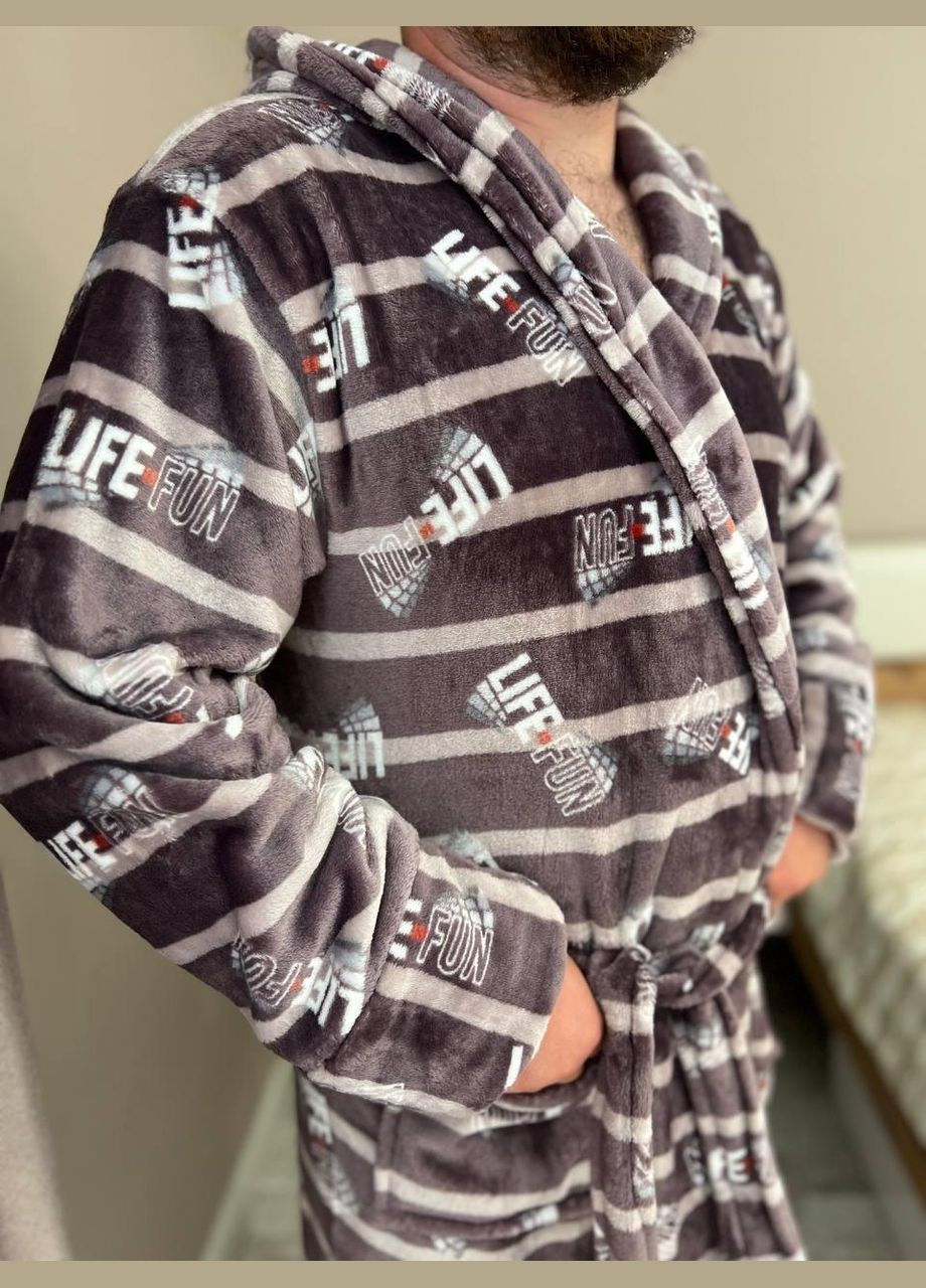 Халат мужской махровый с принтом (П4К-Al-male-halat-009) No Brand (308864344)