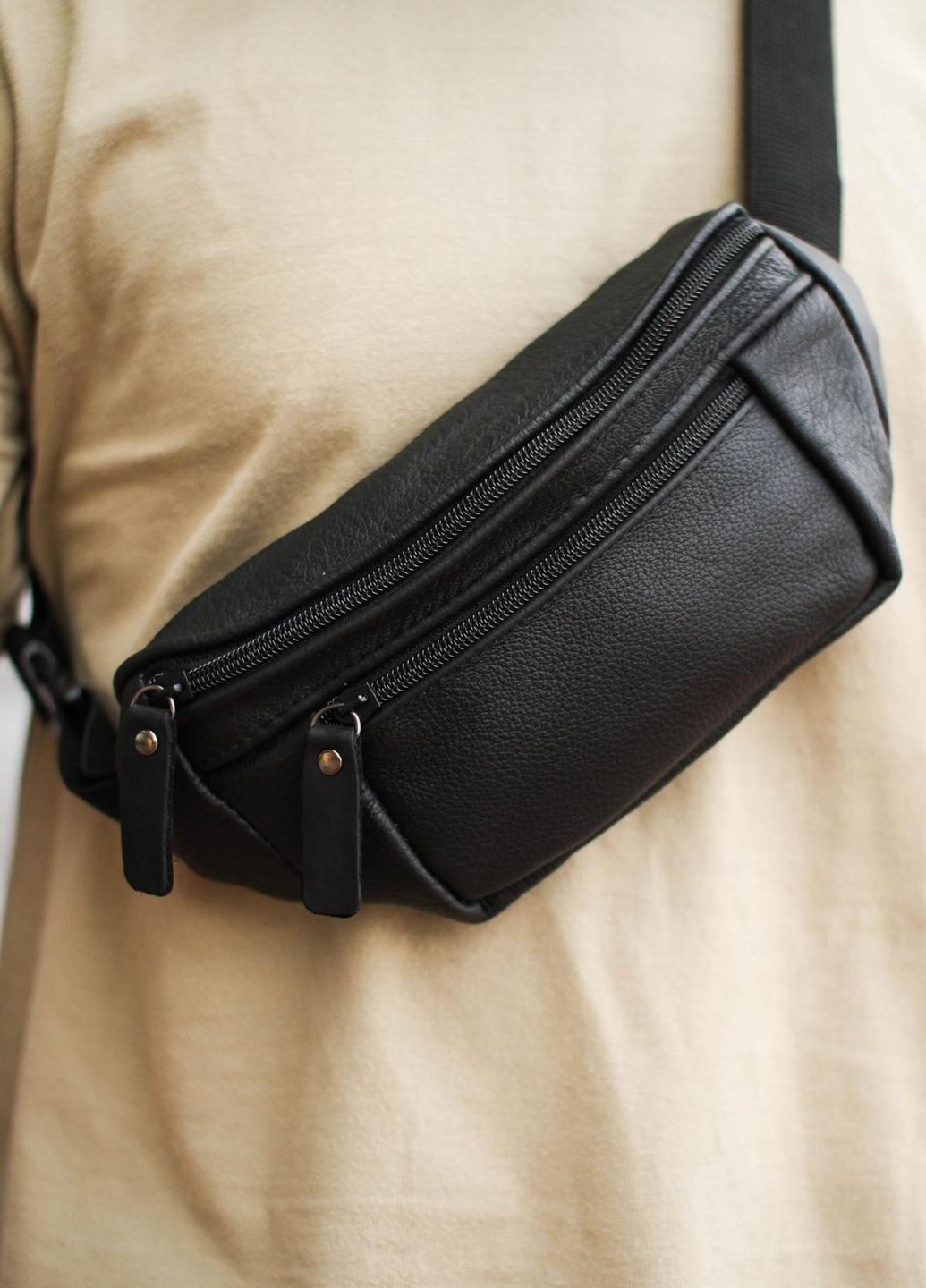 Бананка із натуральної зернистої шкіри Vishnya (317734924)