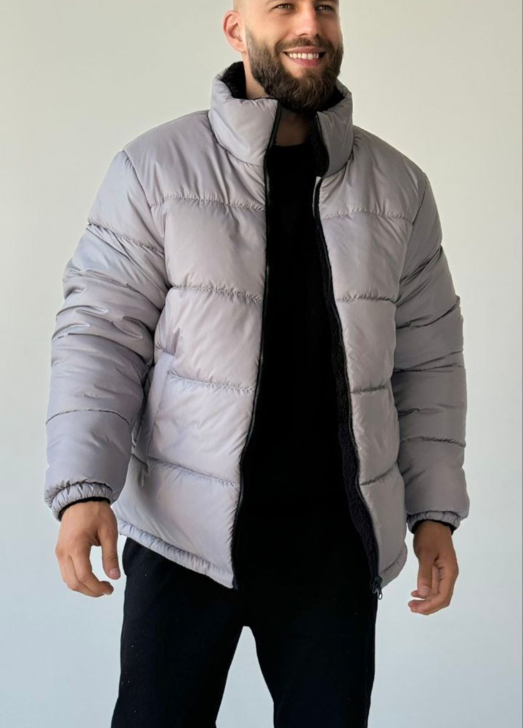 Комбінована демісезонна куртка двостороння на блискавці Україна