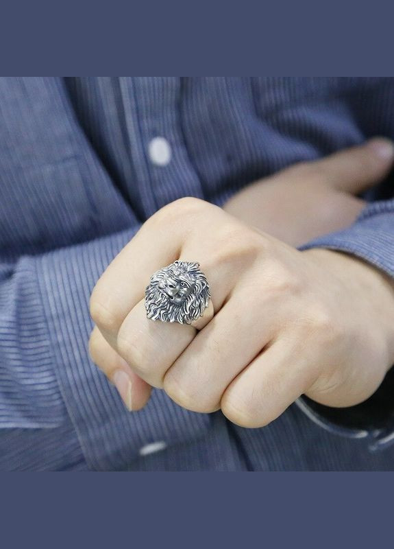 Чоловічий перстень у вигляді 3D лева розмір регульований Fashion Jewelry (285110830)