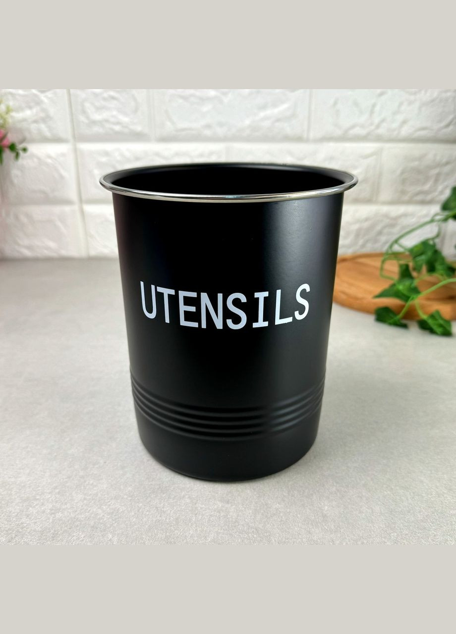 Черная металлическая подставка-стакан для столовых приборов Ardesto (303210775)