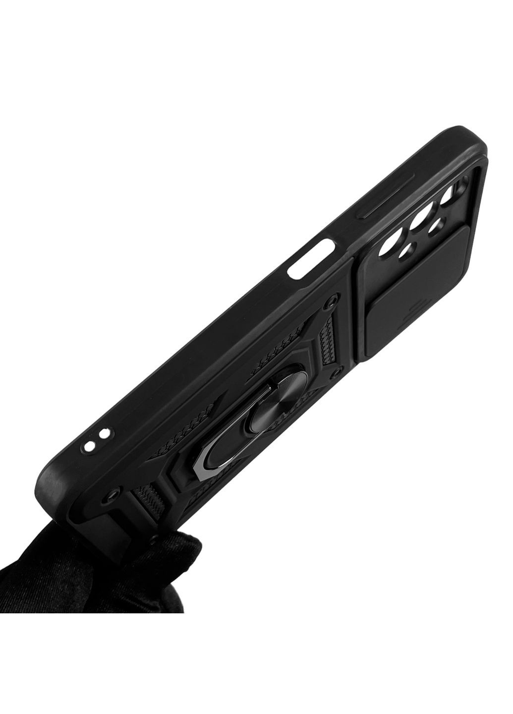 Чехол для Galaxy A13 4G (SM-A135F) бронированный с кольцом со шторкой на самсунг а13 чёрный rg1 Samsung (366018937)