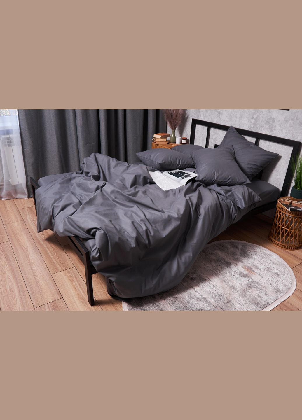 Комплект постільної білизни Бязь Gold Люкс King Size 220x240 наволочки 4х70х70 (MS-820003189) Moon&Star Dark Blue (288043640)