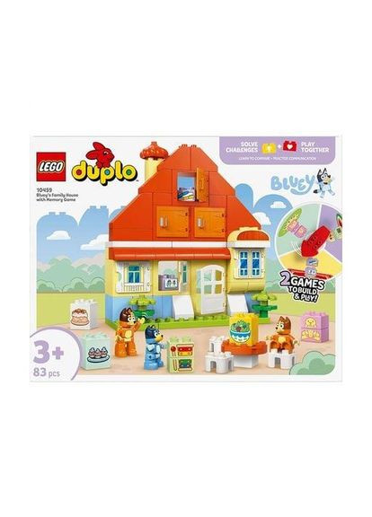 Конструктор Duplo Родинний дім Блуї з грою на запам'ятовування, 83 деталі, від 3 років (10459) Lego (369941127)