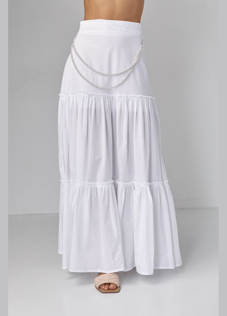 Белая праздничный однотонная юбка Lurex