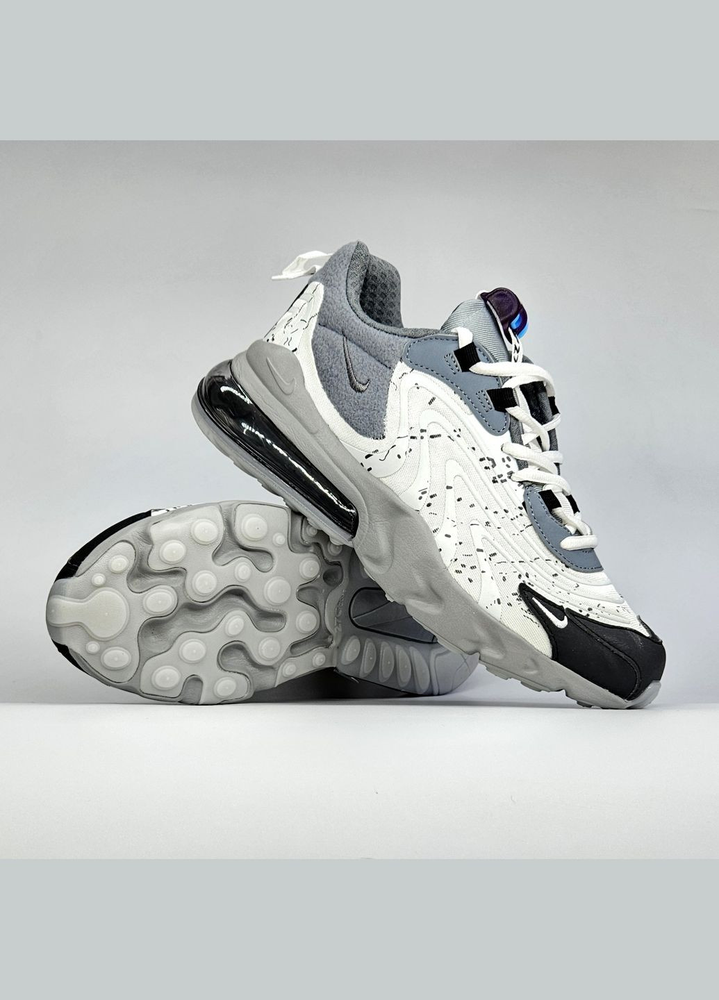Кросівки жіночі і чоловічі Nike Air Max 270 React x Travis Scott gray| Найк 270 Реакт сірі No Brand сірі демісезони (307288638)