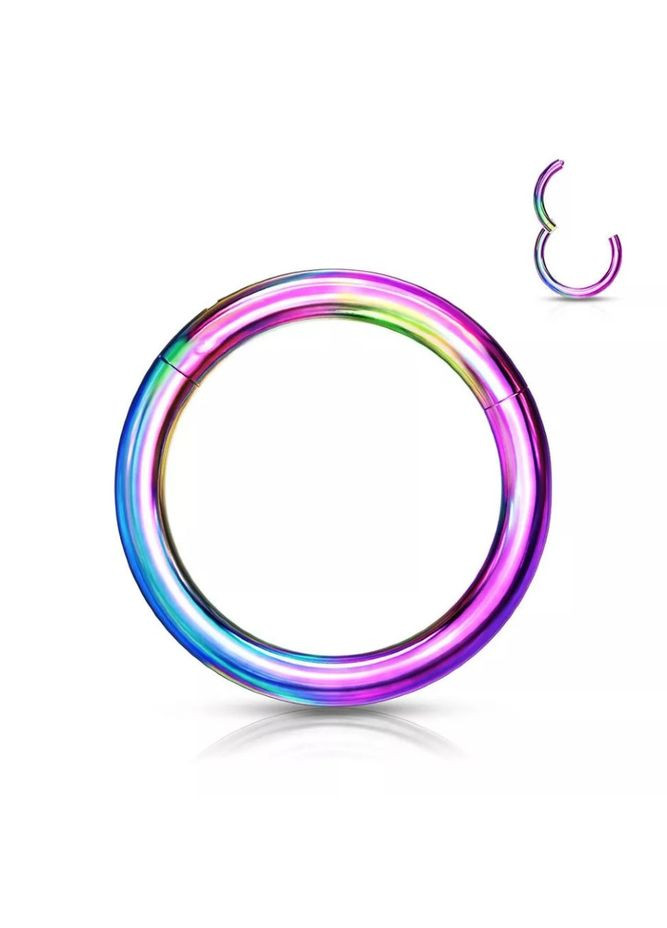 Кольцо кликер из титана RHT4-1408-W серьга для пирсинга септума, хряща уха (1.6 мм, 8 мм Разноцветный) Spikes (333698360)