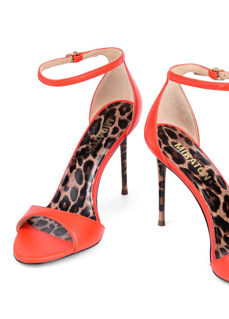 Жіночі Босоніжки 2559-1 Червоний Шкіра MIRATON (327538832)