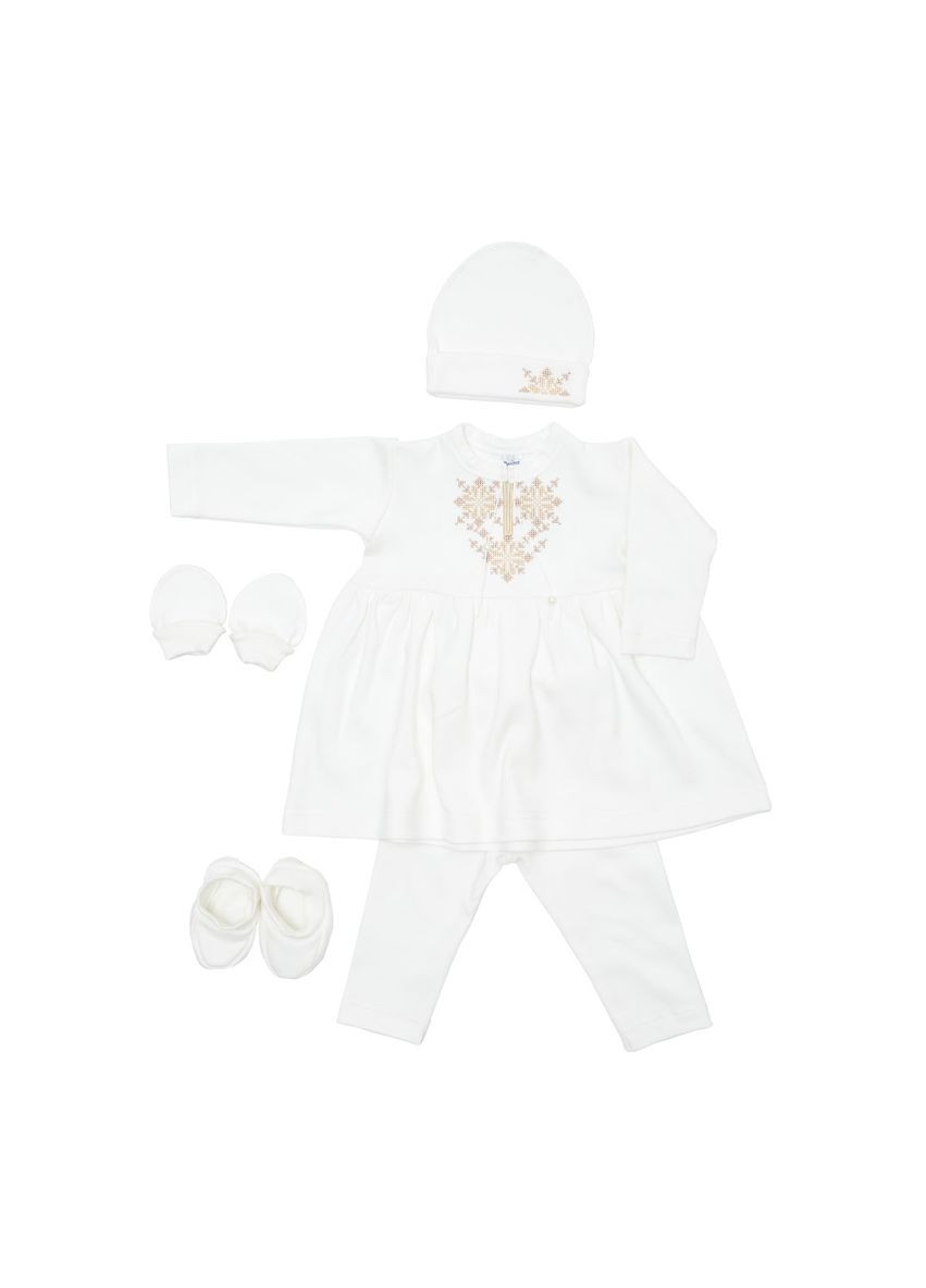 Хрестильний набір для дівчинки з бежевою вишивкою, р.68, світло-бежевий () Twins TCG68E-02 (354178663)