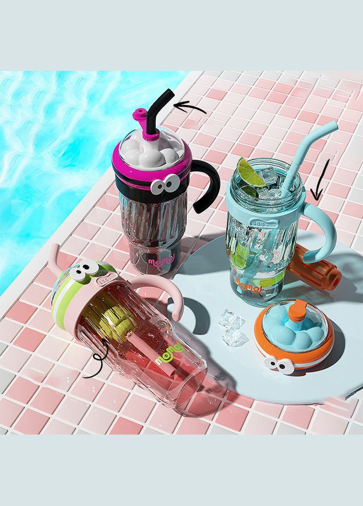 Портативная чашка Momo Cup 1280 мл, прозрачная с фильтром для чая и трубкой, Черная () No Brand (302392537)