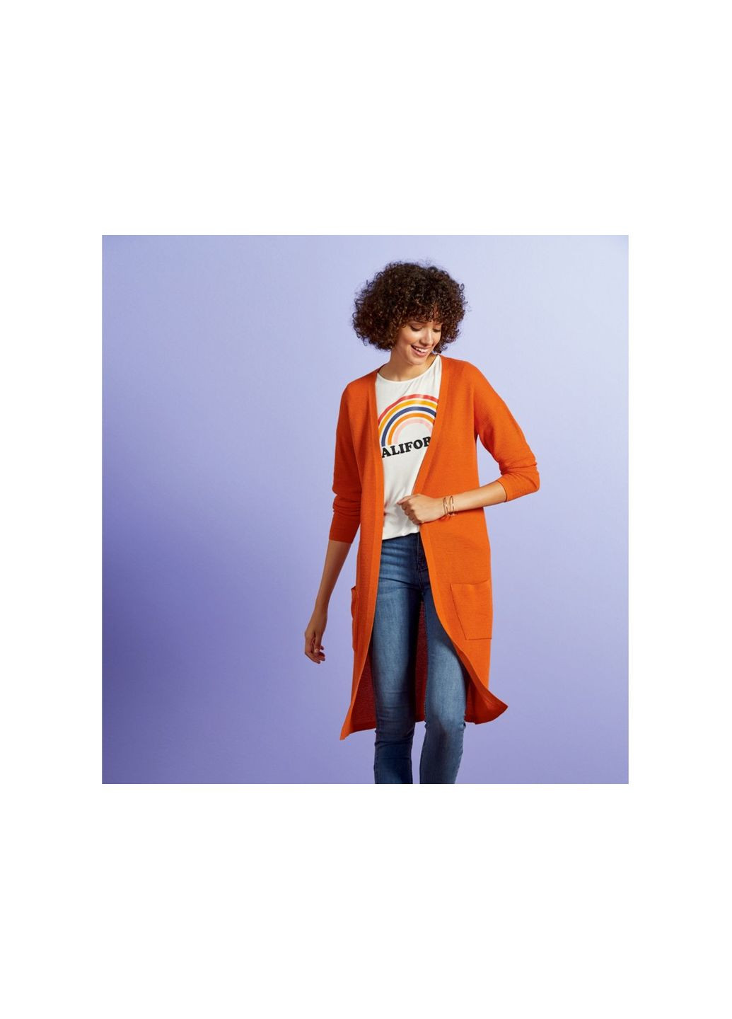 Кардиган подовжений для жінки Lenzing EcoVero 304428 помаранчевий Esmara (332888442)