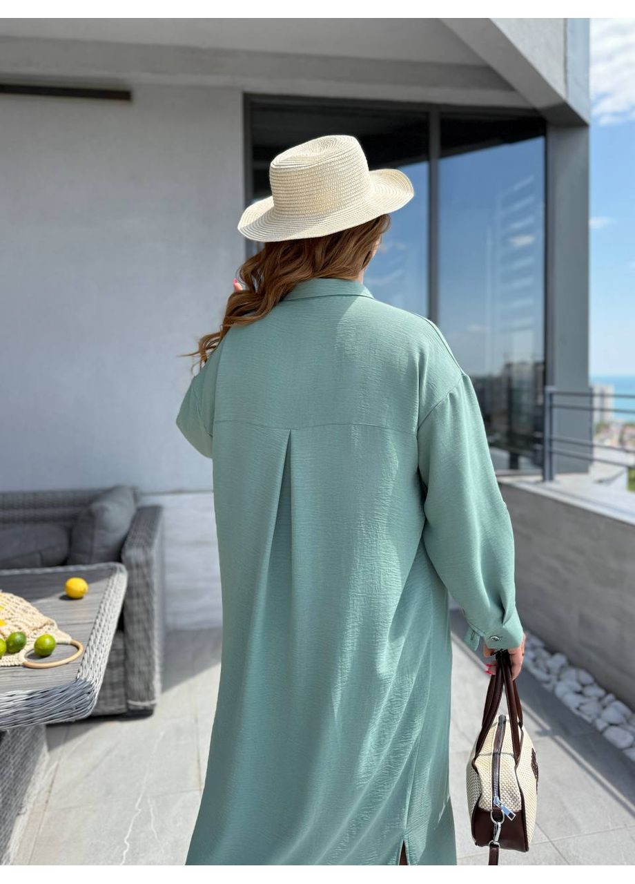 Мятное повседневный платье женское Гермес однотонное