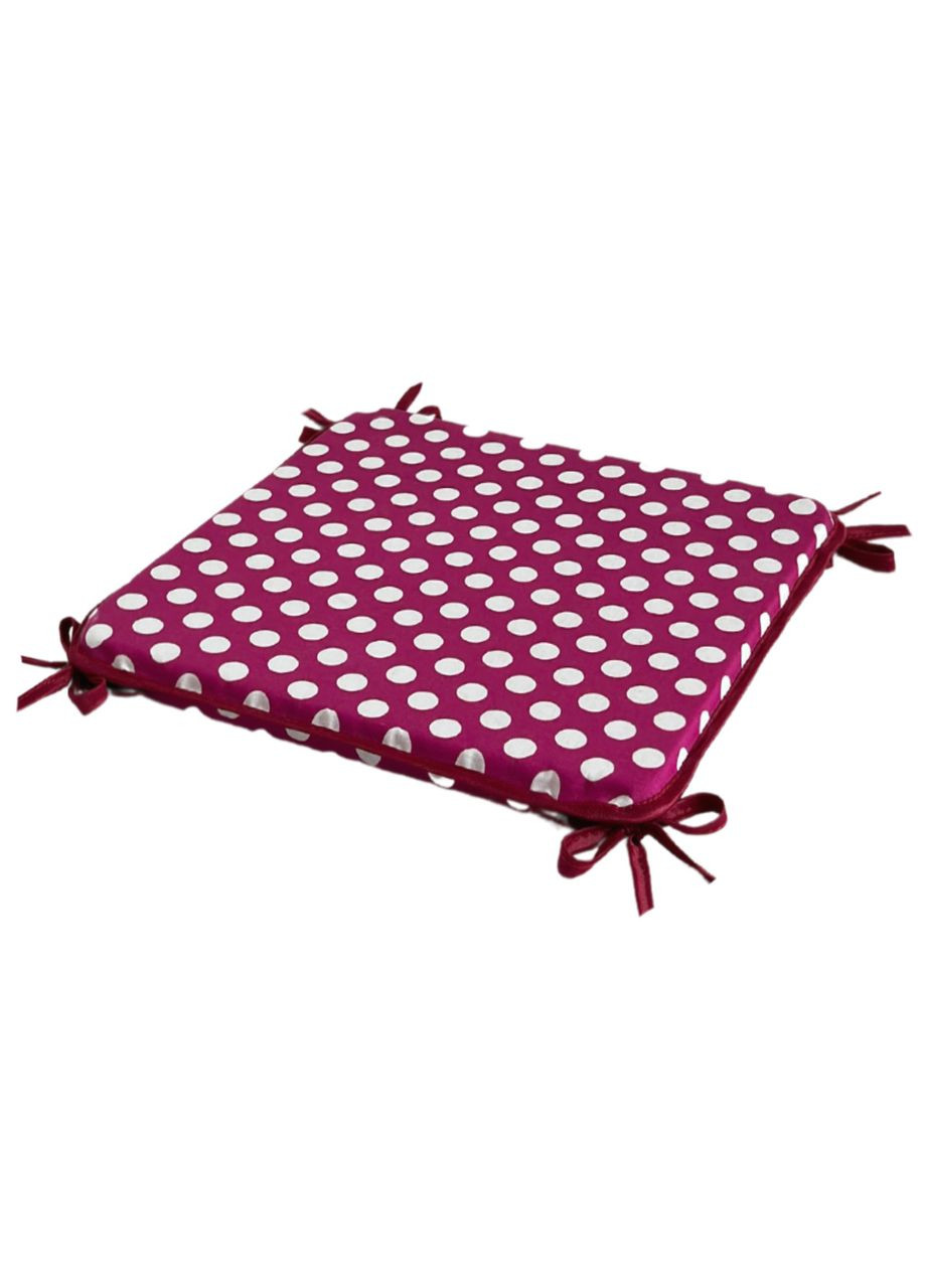 Подушка на стілець на зав'язках 33х33х2 см рожевий в горошок No Brand (324832426)