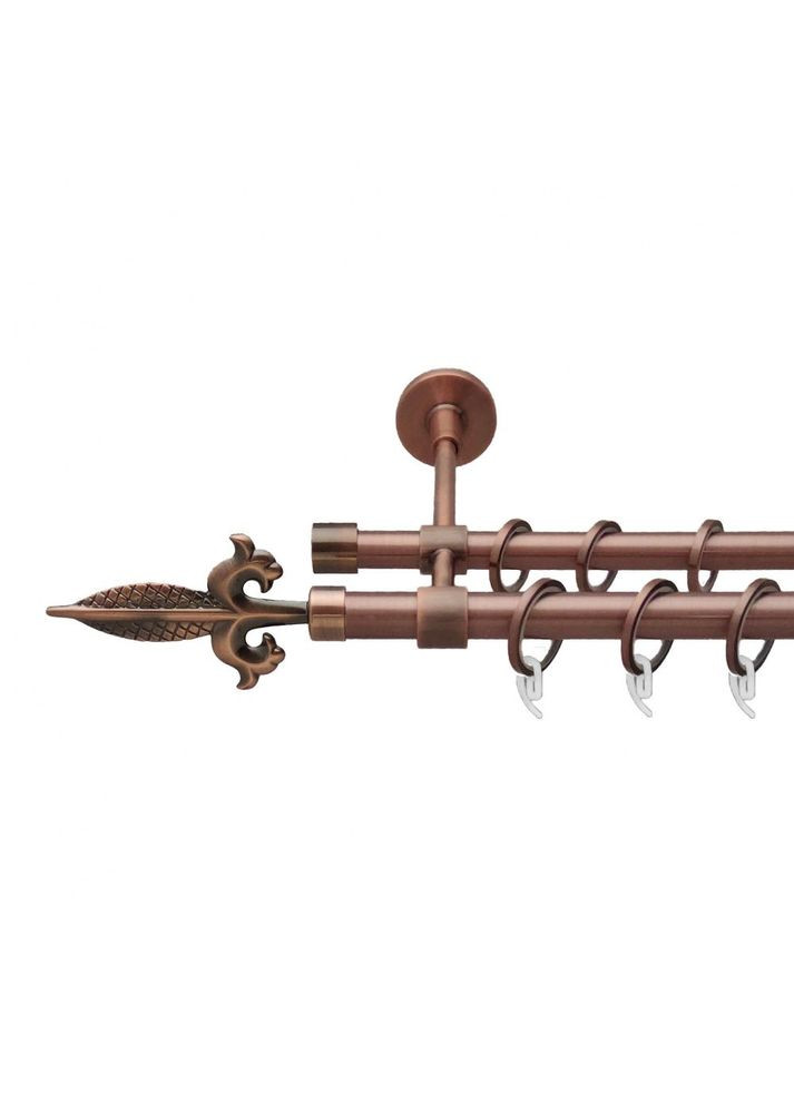 Карниз Генуя металлический двухрядный закрытый гладкая труба Медь 19\16 мм 200 см (6938783) ORVIT (300795778)