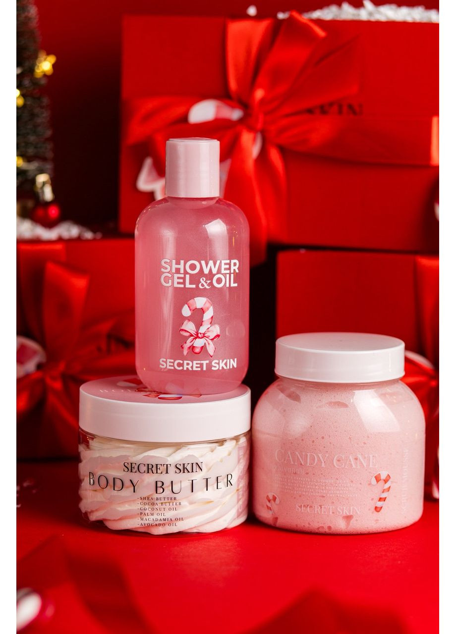 Подарочный набор Candy Cane хижинка уход за телом аромат карамель ваниль кремовые ноты (923) Secret Skin (370368843)