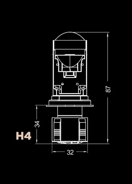 LED лампы автомобильные с линзой LE-03 H4 H/L 6000K 31W/41W DriveX (333334971)