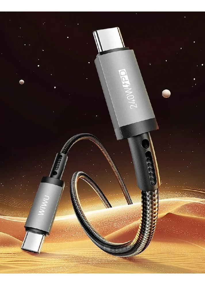 Кабель зарядный WIWU 60W USB-C 1м нейлон черный No Brand Titanlink Series (401165454)
